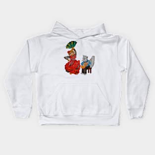 Cats and Flamenco. Kids Hoodie